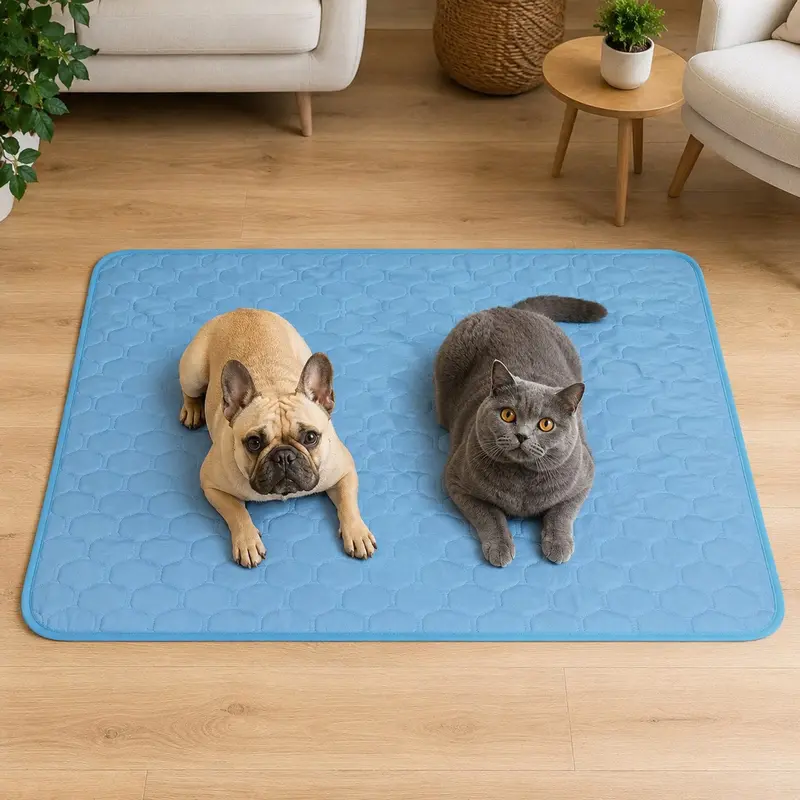Tapis rafraîchissant Frimouf coloris bleu