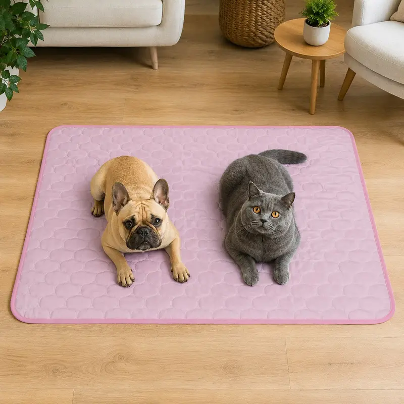 Tapis rafraîchissant Frimouf coloris rose